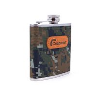 Фляжка «СЛЕДОПЫТ в оплетке из oxford camo pixel 180мл